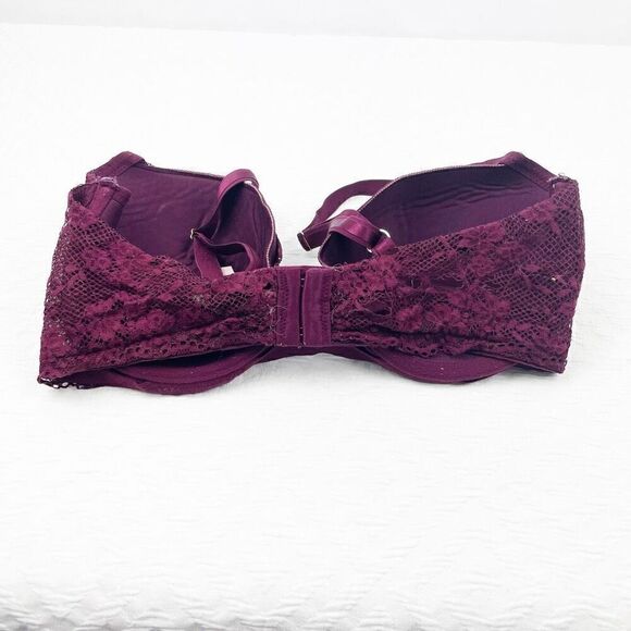 BUY 1 GET 1 FREE Victorias Secret plunge 36dd maroon purple wine lace bra - Picture 5 of 16